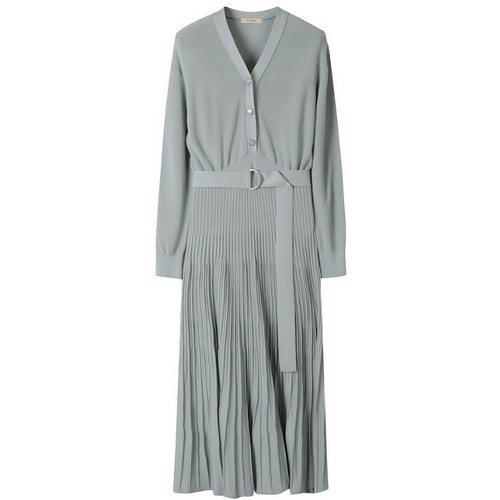 씨씨콜렉트 브이넥 플리츠 니트 드레스 E221KSE101_이미지