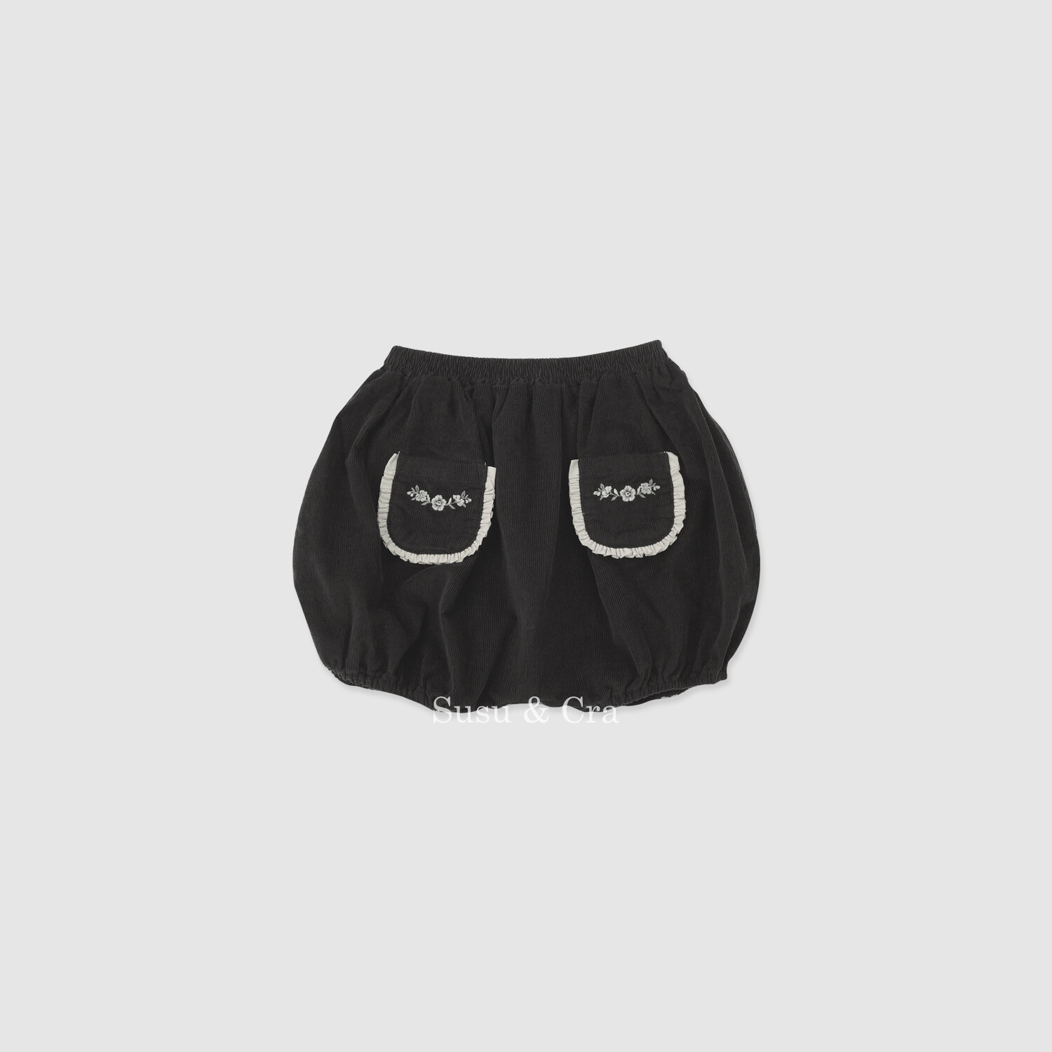 슈슈앤크라 mini 다나에 코듀로이 블루머 차콜 025302CBG01CC_이미지