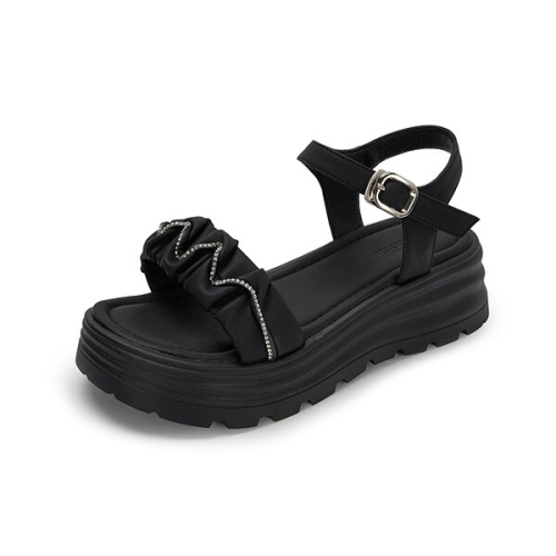 무크 엠. 티아 크리스탈 샌들 블랙 516523521ZA