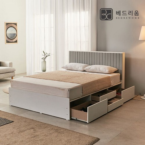 베드리움 녹스 아트월 침대 Q (듀얼쿠션유로탑독립)_이미지