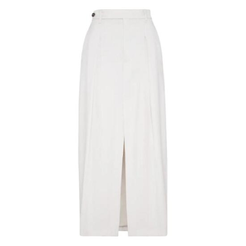 브루넬로쿠치넬리 pleated front split maxi skirt MG513G3841C4239 T