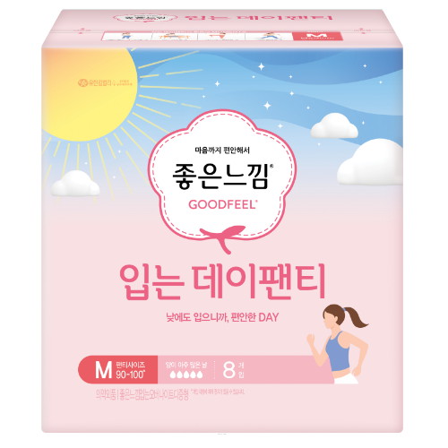 유한킴벌리 좋은느낌 입는 데이팬티 중형 8개 (6팩(48개))