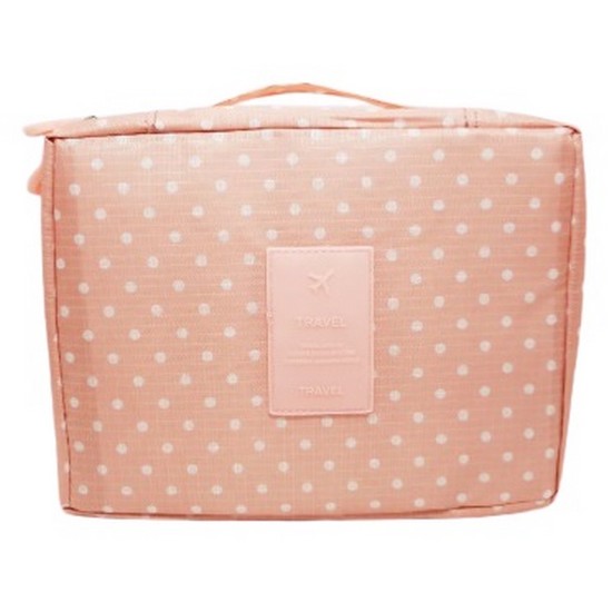 플로키 여행용 세면 화장품 파우치 (핑크도트)