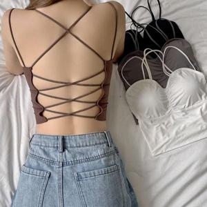 백라인 엑스스타일자 꼬임 포인트 캡내장 여성 끈나시 S31587971