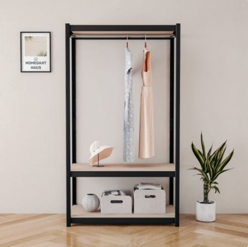 홈던트하우스 조립식 철제 3단 시스템 행거 1000x400 (행거봉 1개, 높이 180cm)_이미지