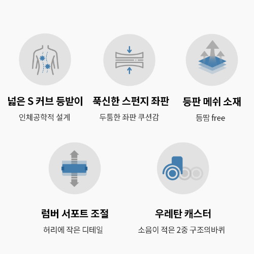 듀오백 부스터 BC-LC 메쉬 공부용 대학생 집중력 의자_이미지