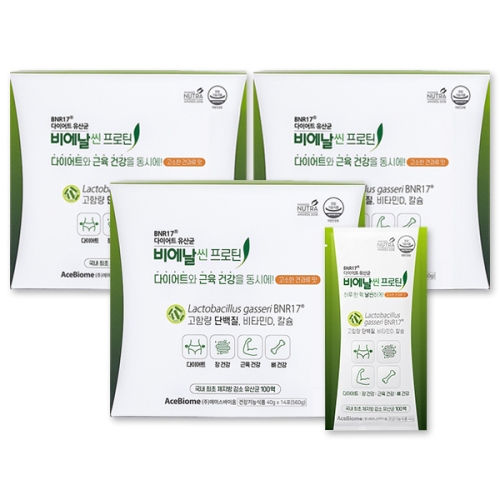 에이스바이옴 비에날씬 다이어트 유산균 BNR17 비에날씬 프로틴 40g 14포 (3개)_이미지