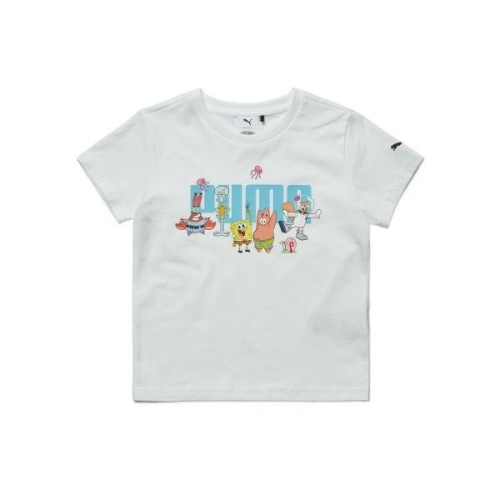 푸마 아동용 SPONGEBOB Short + Jersey 하의 세트 67586302 White black 110