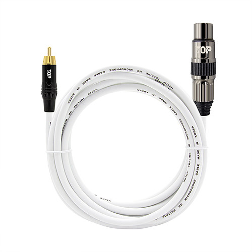 탑라인에이치디 HDTOP RCA to XLR MF 화이트 케이블 (40m, HT-TP1179)_이미지