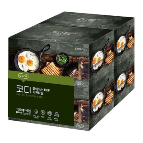 코디 뽑아쓰는 UKP 키친타월 150매 (4입) (2팩(8입))_이미지