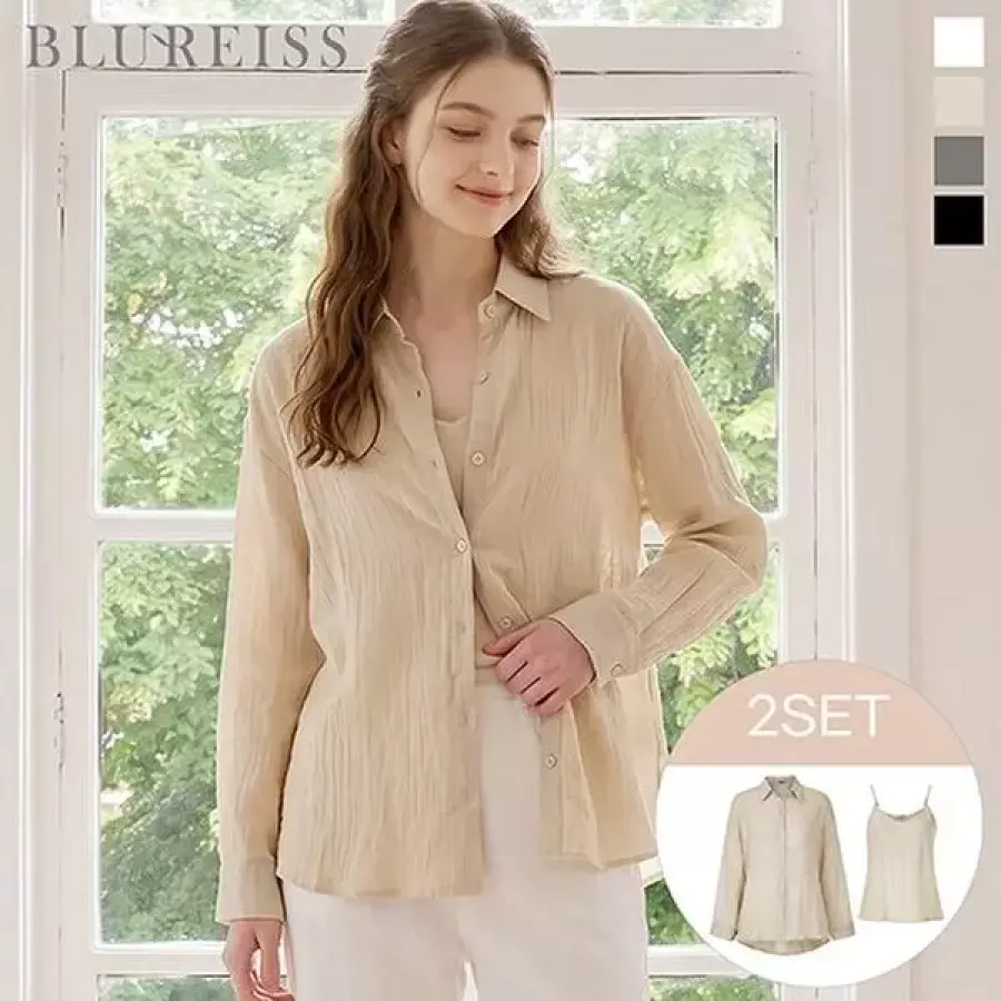 2SET 린넨 셔츠카라 블라우스+나시_B6M1BL1591