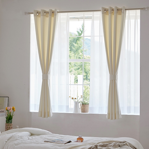 누보데코 테리 형상기억 암막 아일렛 커튼 (230x232cm)_이미지