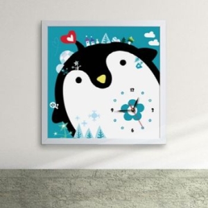 꾸밈 cy185-아이들을 위한 시계08펭귄의 겨울나기 액자시계