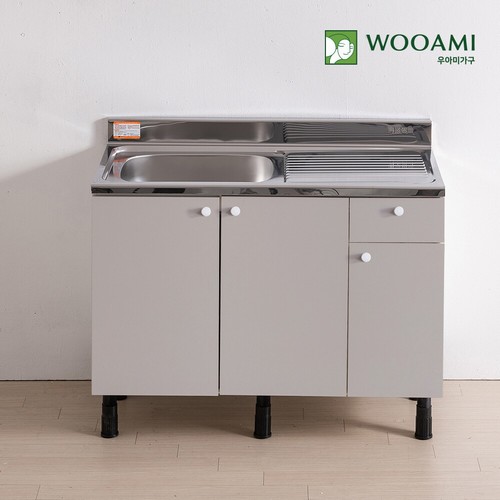 우아미가구 서랍형 스텐 개수대 (90cm)_이미지