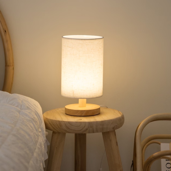 밝기 조절 린넨 스탠드 라운드 무드등