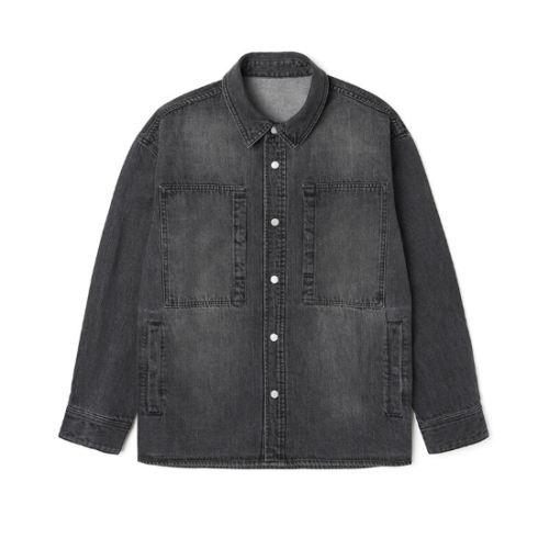 남성 데님 투포켓 베이직 셔츠 HA3LS01-1DJ_이미지