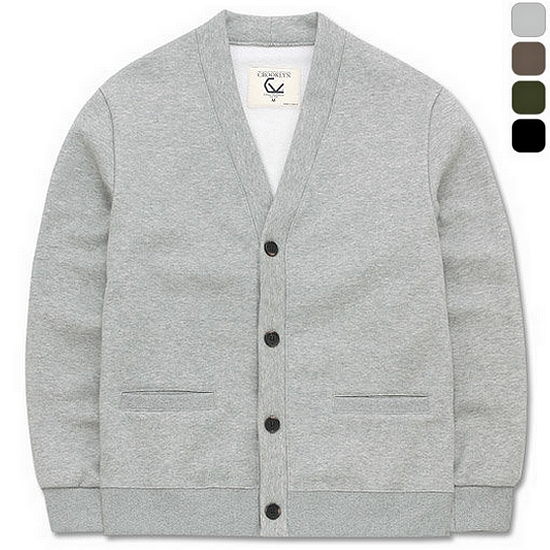 크루클린 무지 기모 맨투맨 가디건 MRL-479