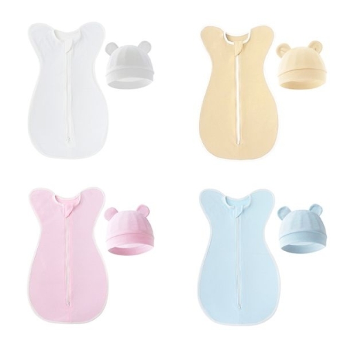 메이커키즈 베베쿨 신생아 스와들 속싸개 모자세트 205783_이미지