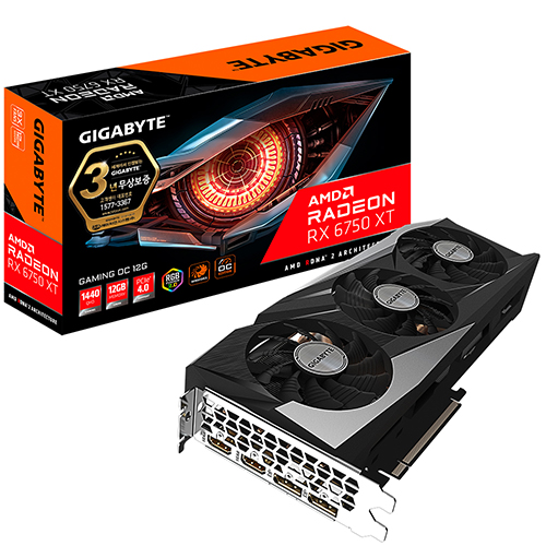 GIGABYTE 라데온 RX 6750 XT GAMING OC D6 12GB 제이씨현