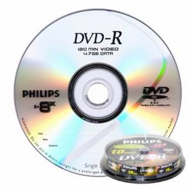 필립스 DVD-R 4.7GB 8x 케익 10장_이미지