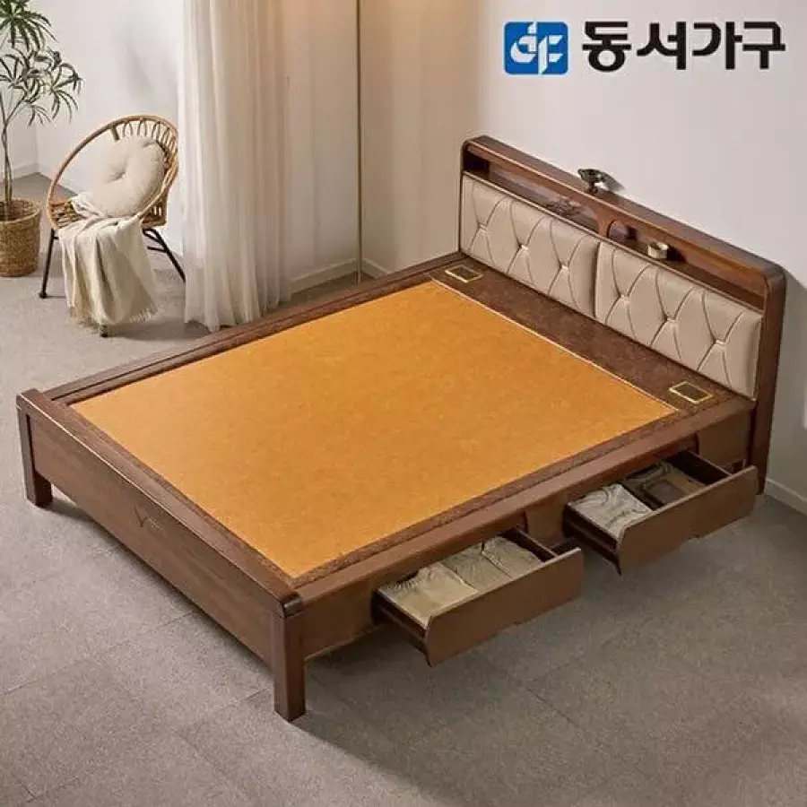 동서가구 가죽수납형 편백나무 인볼브 흙침대 Q