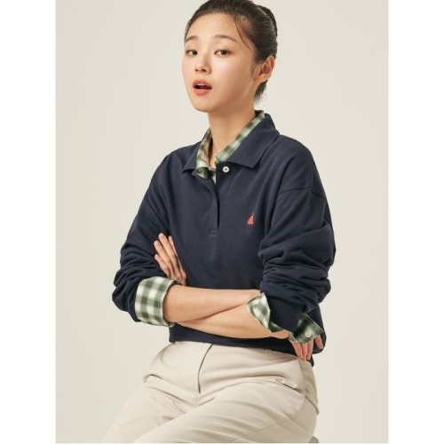  빈폴레이디스 여성 긴소매 폴로 티셔츠 네이비 BF5841C01R