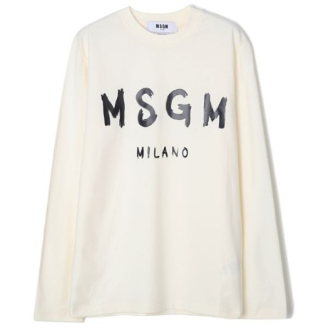 MSGM 브러쉬드 로고 긴팔 티셔츠 2000MDM511 200002 02