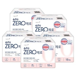 깨끗한나라 순수한면 제로 소형 18개 (5팩(90개))