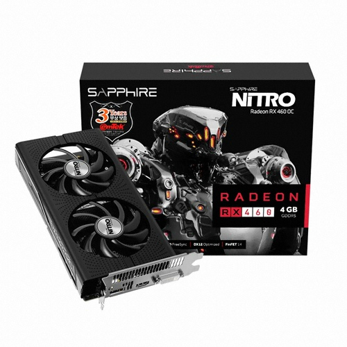 SAPPHIRE 라데온 RX 460 NITRO OC D5 4GB Dual-X