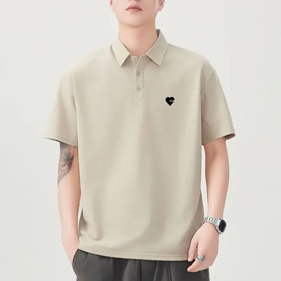 데일리룩 스타일아유 남성용 루즈핏 반팔 카라넥 폴로 티셔츠 빅사이즈 캐주얼 TS3379