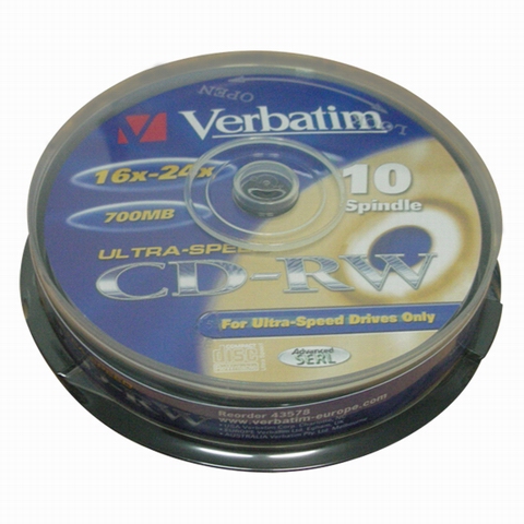 버바팀 CD-RW 700MB 24x 케익 (10장)