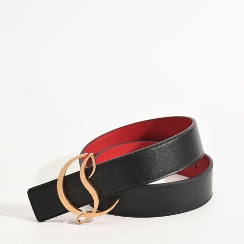 크리스찬루부탱 루부탱 CL로고 버클 여성 양면벨트 블랙+레드 3215271 3279