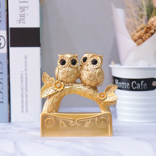 골드디자인 골드 해바라기 부엉이 명함꽂이 장식품 K11-G