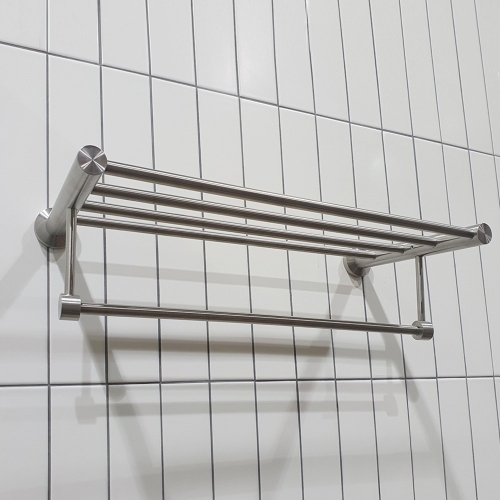 몬세라믹 무광 실버 스텐 니켈 2단 선반 수건걸이