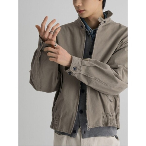 에잇세컨즈 456339SS1A 가먼트워싱 코튼 블루종 베이지_이미지