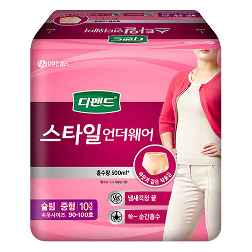 디펜드 스타일 언더웨어 라이트핏 슬림 여성용 중형 10개 (8팩(80개))_이미지