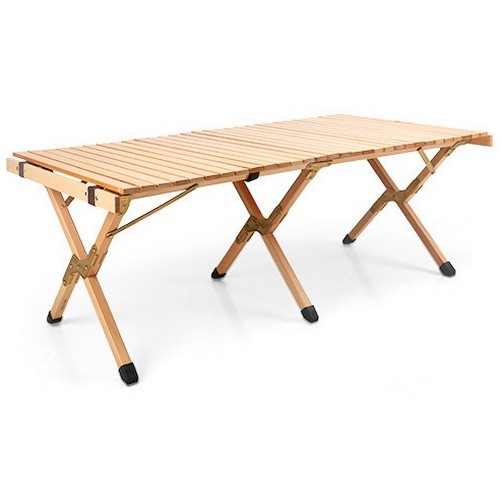 컨버터블 비치목 육각 롤테이블 스트레이트