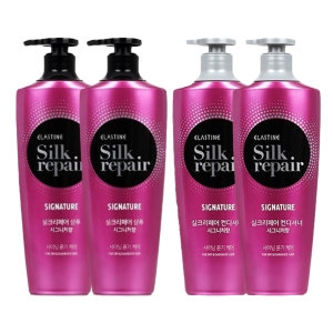  엘라스틴 실크리페어 퍼펙트 샤이닝 골드실크 샴푸 550ml 2개 + 컨디셔너 550ml 2개