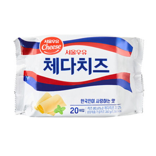서울우유 체다 슬라이스 치즈 20매 360g (1개)_이미지