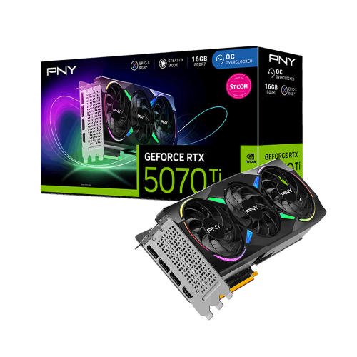 PNY ������ RTX 5070 Ti EPIC-X RGB OC D7 16GB Triple Fan STCOM
