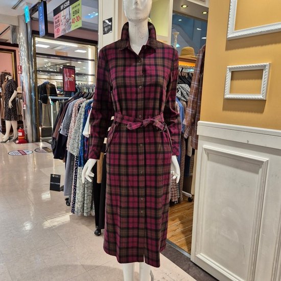 BCBG 피크 체크 원피스 B4C8O621