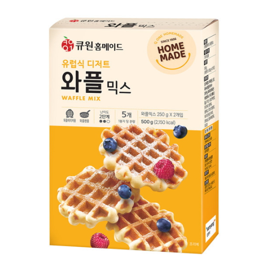큐원 홈메이드 와플 믹스 500g (4개)_이미지