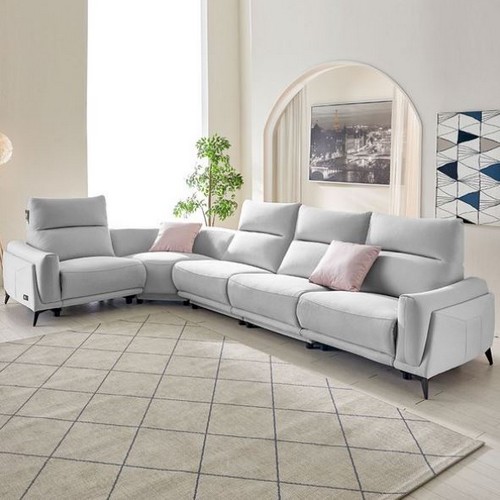 모벨라 베르체 모듈 코너형 메카원단 패브릭 리클라이너 6인용 (일반형)_이미지