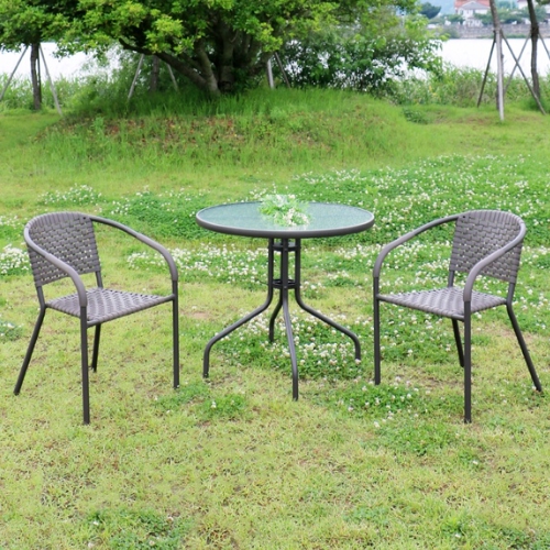 체어센스 루시 원형 테이블 800 (베가의자2개)_이미지