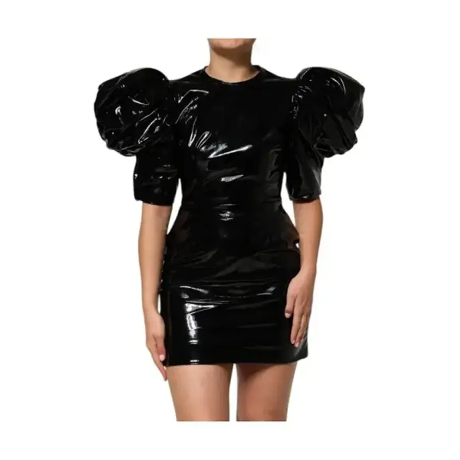 여성 원피스 드레스 블랙 Bodycon Sheath 퍼프소매 미니 138312 치