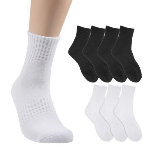 베이스알파에센셜 스포츠 파일 쿠션 중목 양말 8켤레