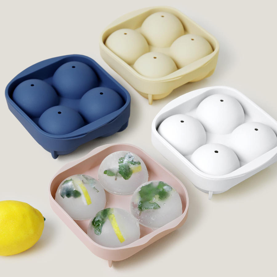 실리콘 원형 얼음틀 4구