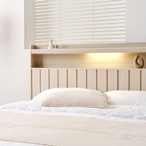 에넥스 로제 LED 일반 2단서랍 침대 SS (호텔식투인스본넬)_이미지