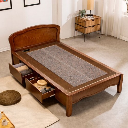 현대의료기 G206V2SS 서랍형 돌침대 SS (홍맥반석)_이미지