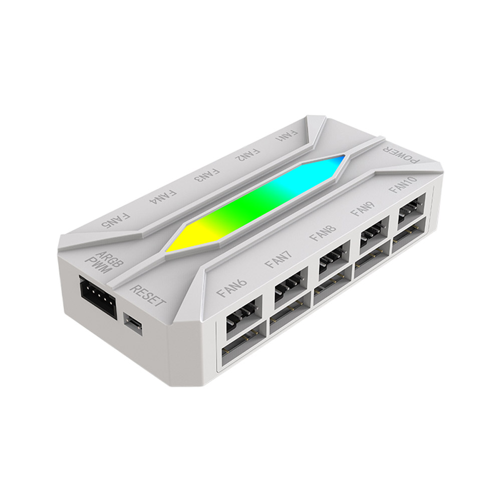 러빙쿨 K10 ARGB PWM 쿨링팬 허브 컨트롤러 (화이트)_이미지